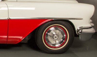 Oldsmobile 88 1956 front wheel closeup view